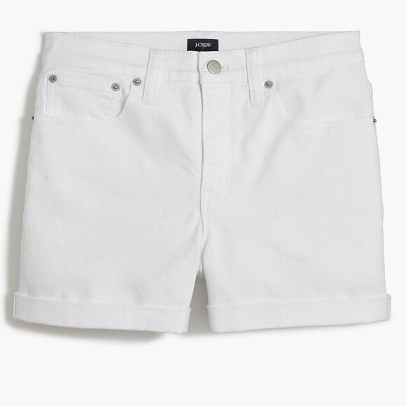 NWT J. Crew Factory Classic White Denim Jean Rolled Short 29 BY129 - Picture 1 of 7